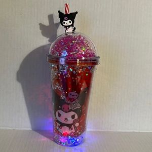 Kuromi Hello Kitty 3D Tumbler Light up cup with straw-Red